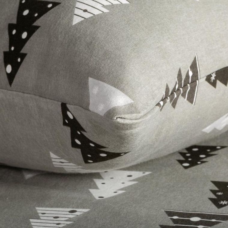 Eurofirany, świąteczny komplet pościeli, Lenon, 160-200 cm, stalowy