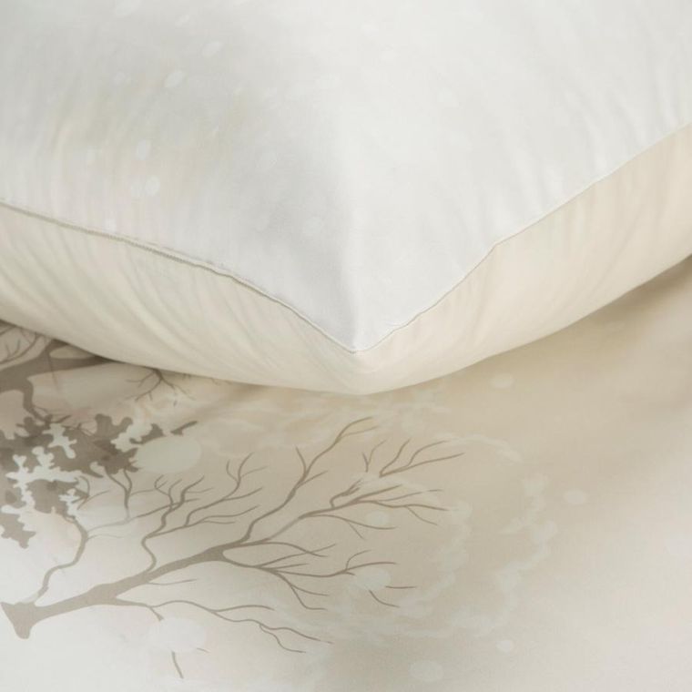 Eurofirany, świąteczny komplet pościeli, Snowflake, 140-200 cm, beżowy