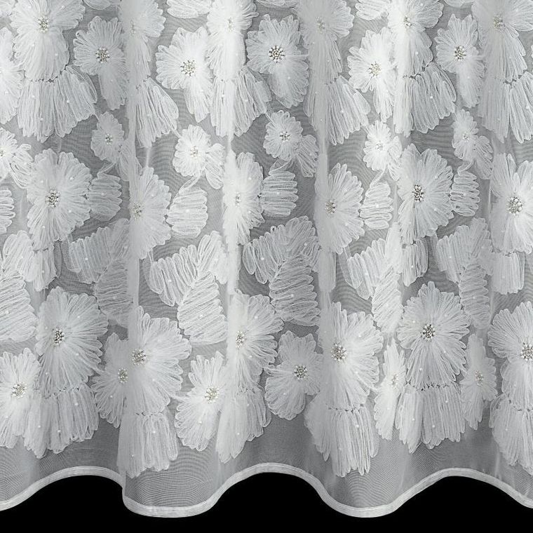 Eurofirany, zasłona gotowa, Jasmin, 140-250 cm, biały