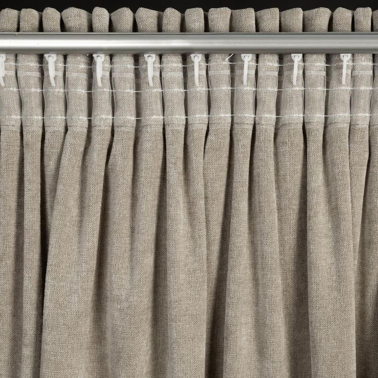 Eurofirany, zasłona gotowa, Nilo, na taśmie, 140-270 cm, ciemnobeżowy