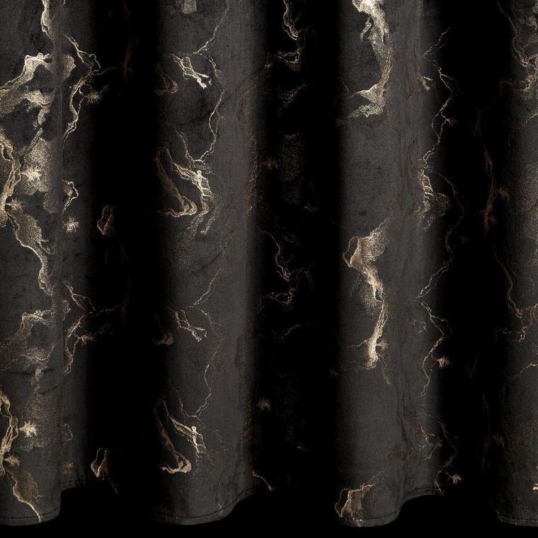 Eurofirany, zasłona gotowa, Raja, na taśmie, 140-270 cm, czarny