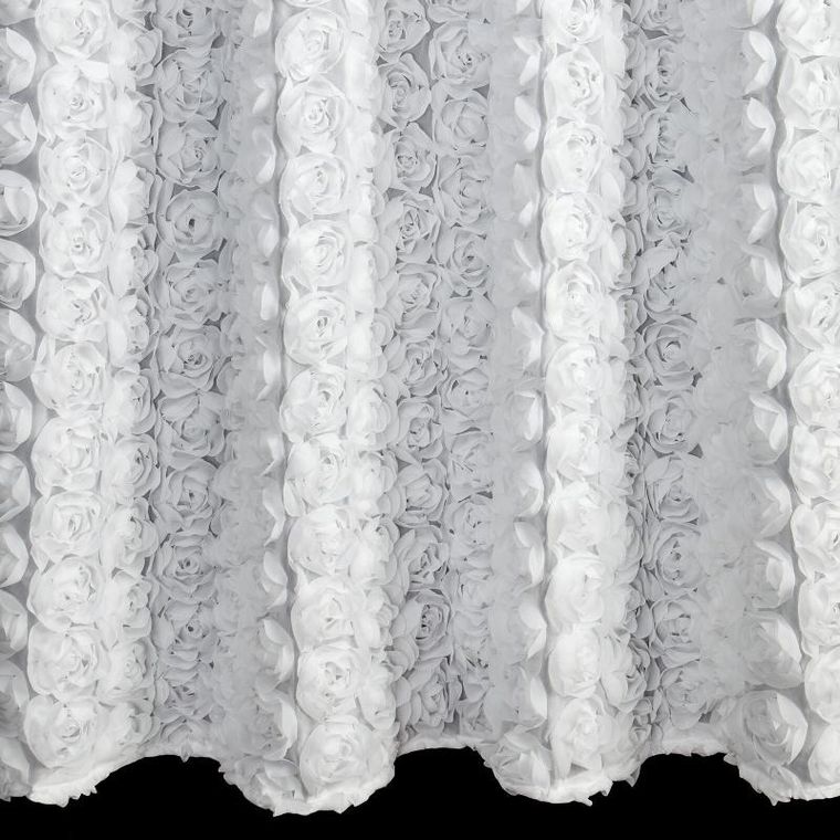 Eurofirany, zasłona gotowa, Roses, 140-250 cm, biały