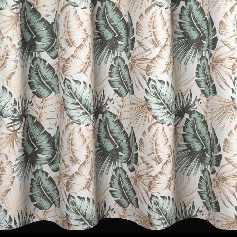 Eurofirany, zasłona zaciemniająca gotowa, Garden, na taśmie, 155-200 cm, beżowy