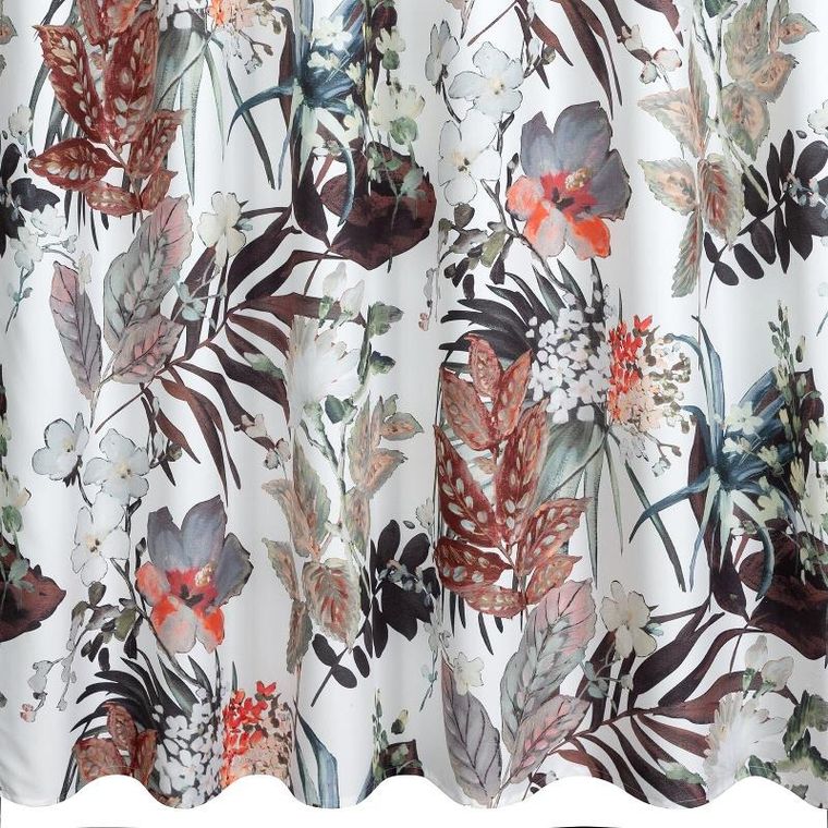 Eurofirany, zasłona zaciemniająca gotowa, Garden, na taśmie, 155-200 cm, biały