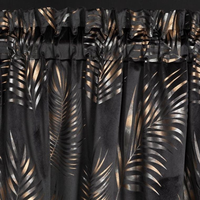 Eurofirany, zasłona zaciemniająca gotowa, Gloria, na taśmie 140-300 cm, czarny