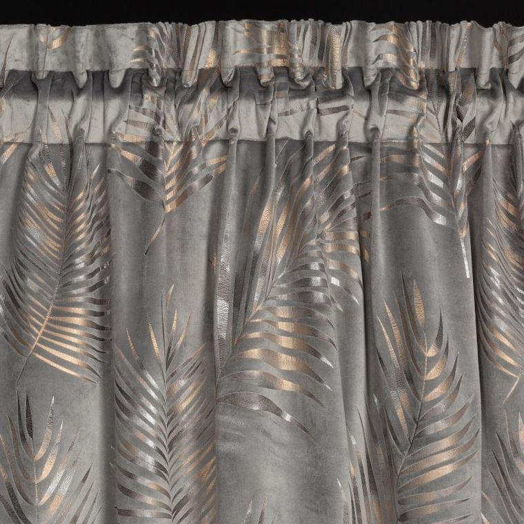 Eurofirany, zasłona zaciemniająca gotowa, Gloria, na taśmie 140-300 cm, stalowy