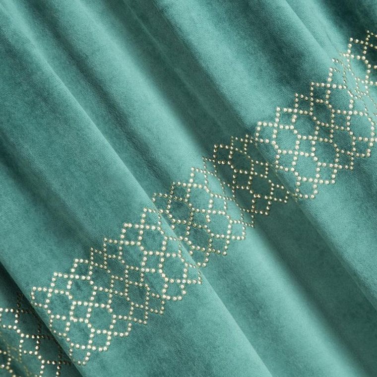 Eurofirany, zasłona zaciemniająca gotowa, Jovita, na taśmie, 140-270 cm, zielony