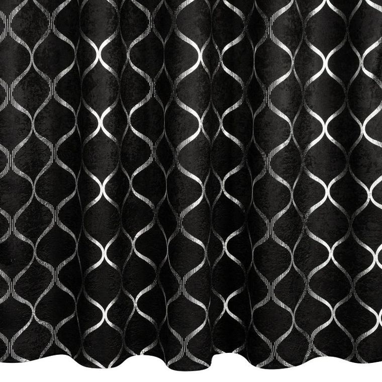 Eurofirany, zasłona zaciemniająca gotowa, mili na taśmie, 140-270 cm, czarny