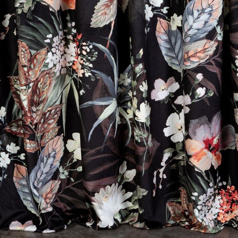 Eurofirany, zasłona zaciemniająca gotowa, na taśmie, Alani, 140-270 cm, czarny