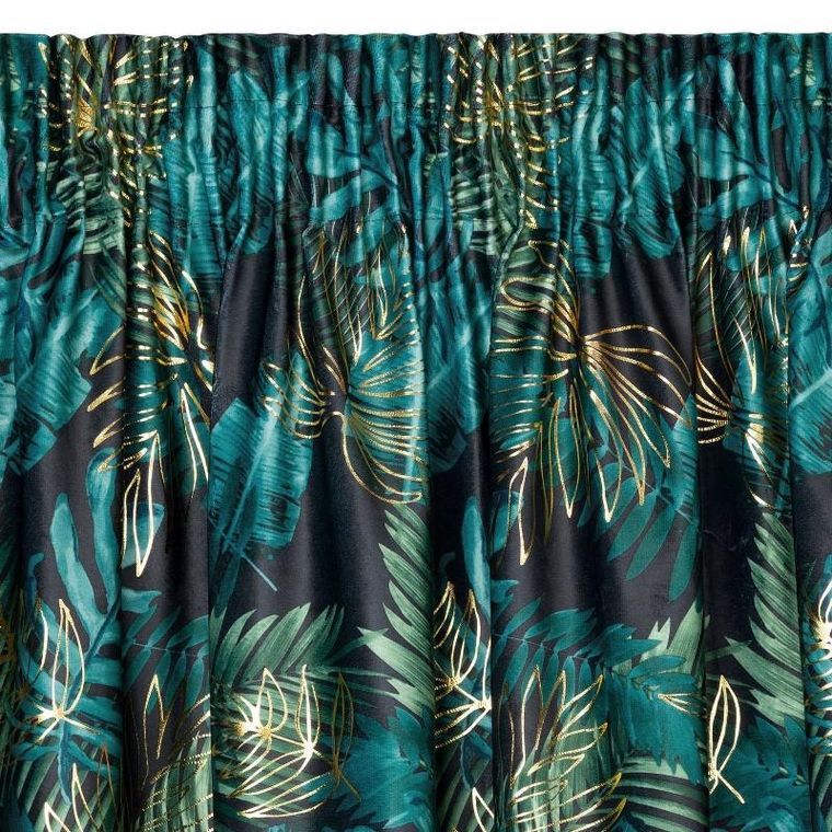 Eurofirany, zasłona zaciemniająca gotowa, na taśmie, Davos, 140-270 cm, czarny