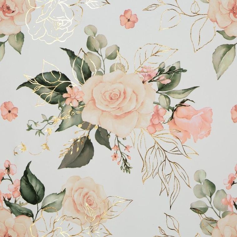 Eurofirany, zasłona zaciemniająca gotowa, na taśmie, Rose, 135-270 cm, biały