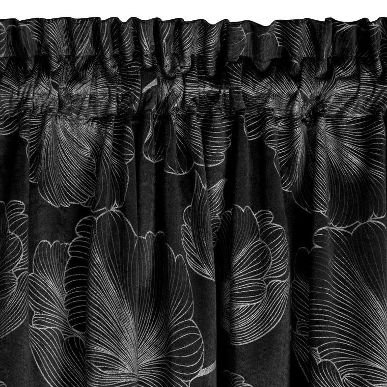 Eurofirany, zasłona zaciemniająca gotowa, na taśmie, Stella, 140-300 cm, czarny