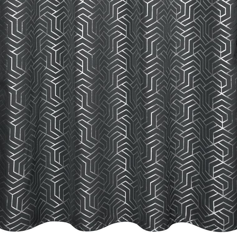 Eurofirany, zasłona zaciemniająca gotowa, Semi, 140-250 cm, stalowy