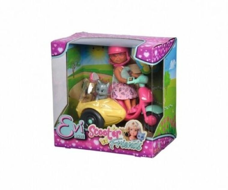 Evi Love, Przyjaciele na skuterze, lalka ze skuterem i figurkami zwierząt