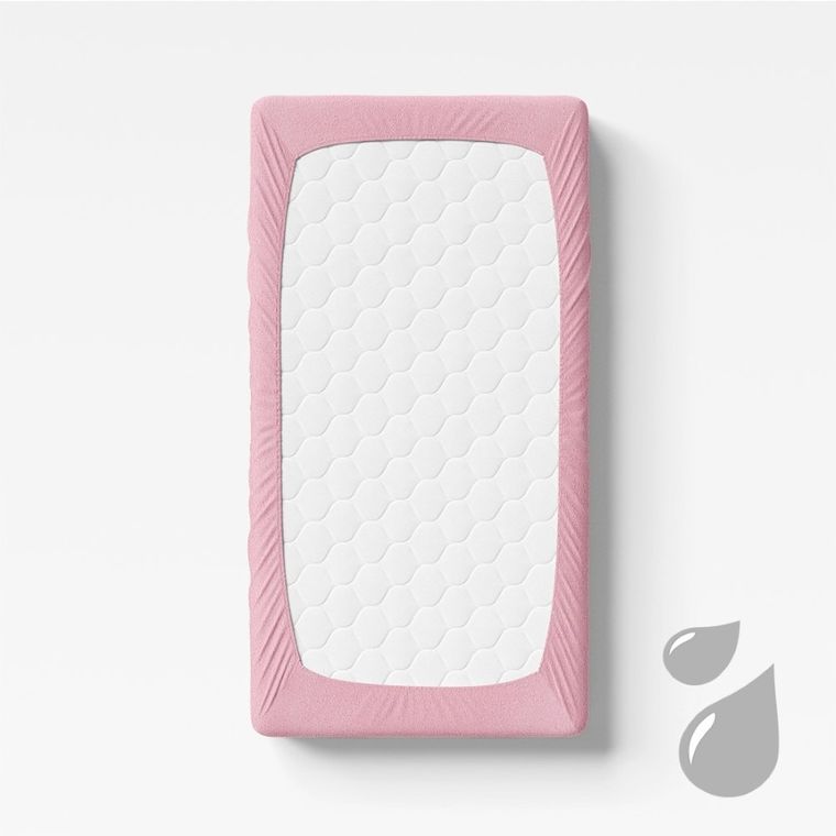 Ewa Klucze Eevi, prześcieradło nieprzemakalne, frotte, różowe, 120-60 cm