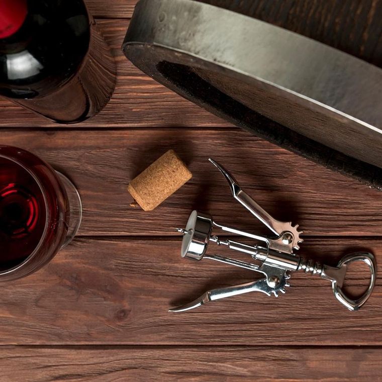 Excellent Houseware, korkociąg do wina, stalowy, 17 cm