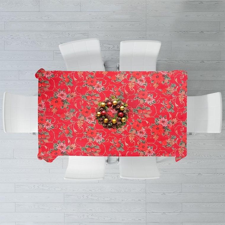 Excellent Houseware, obrus świąteczny plamoodporny, 180-130 cm