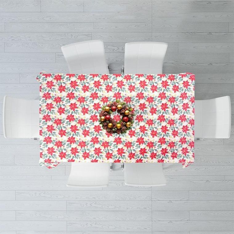 Excellent Houseware, obrus świąteczny plamoodporny, 220-150 cm