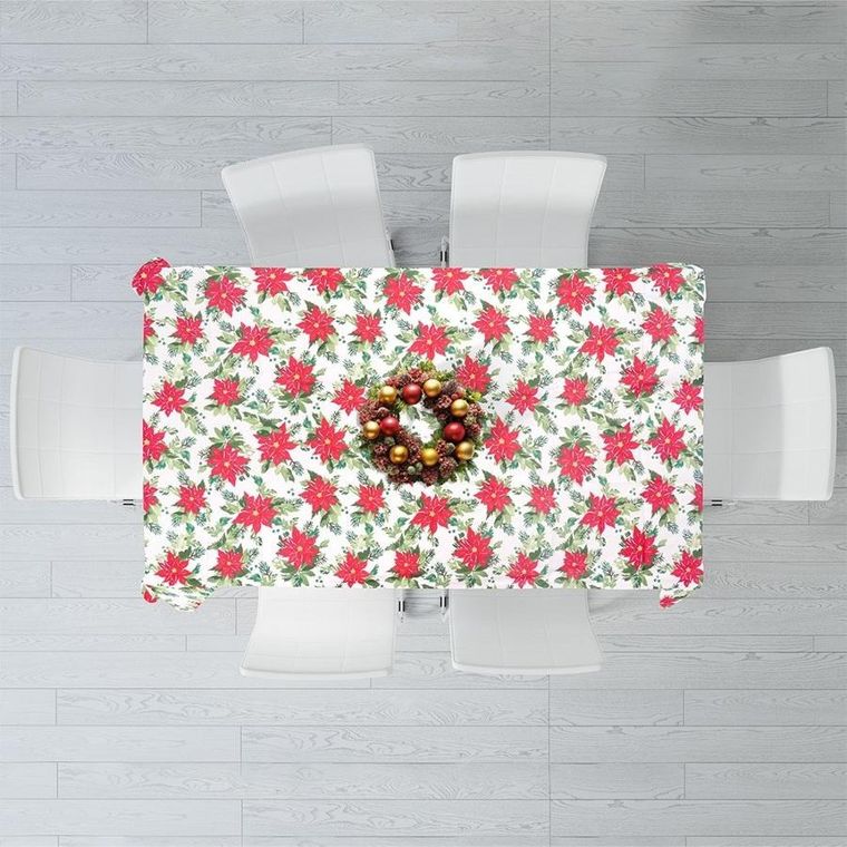 Excellent Houseware, obrus świąteczny plamoodporny, 220-150 cm