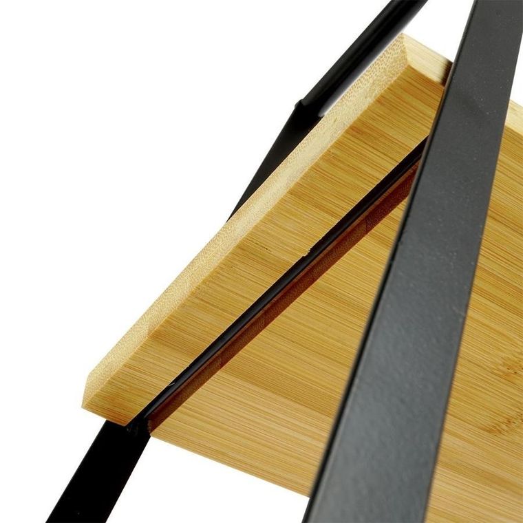 Excellent Houseware, patera 3-poziomowa, drewniana, metalowa, 38-16.5-53 cm