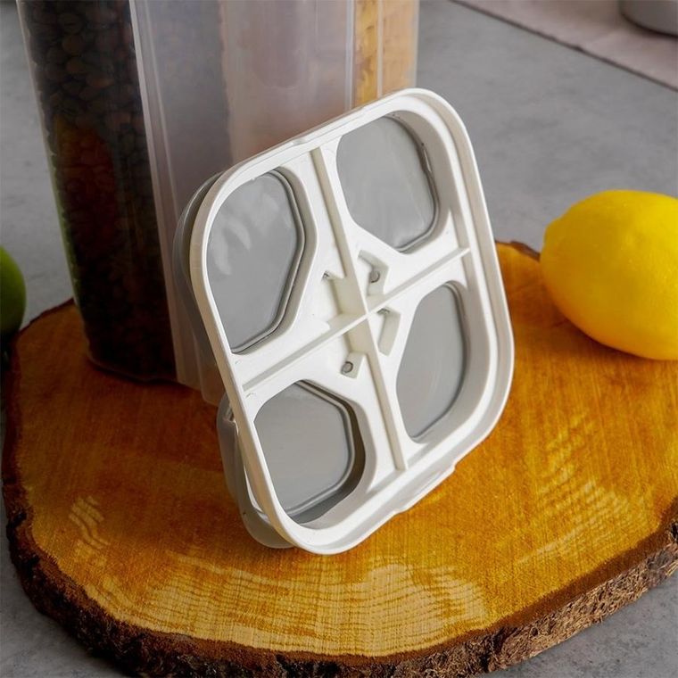 Excellent Houseware, pojemnik na produkty sypkie z dozownikiem dzielony, 3 l