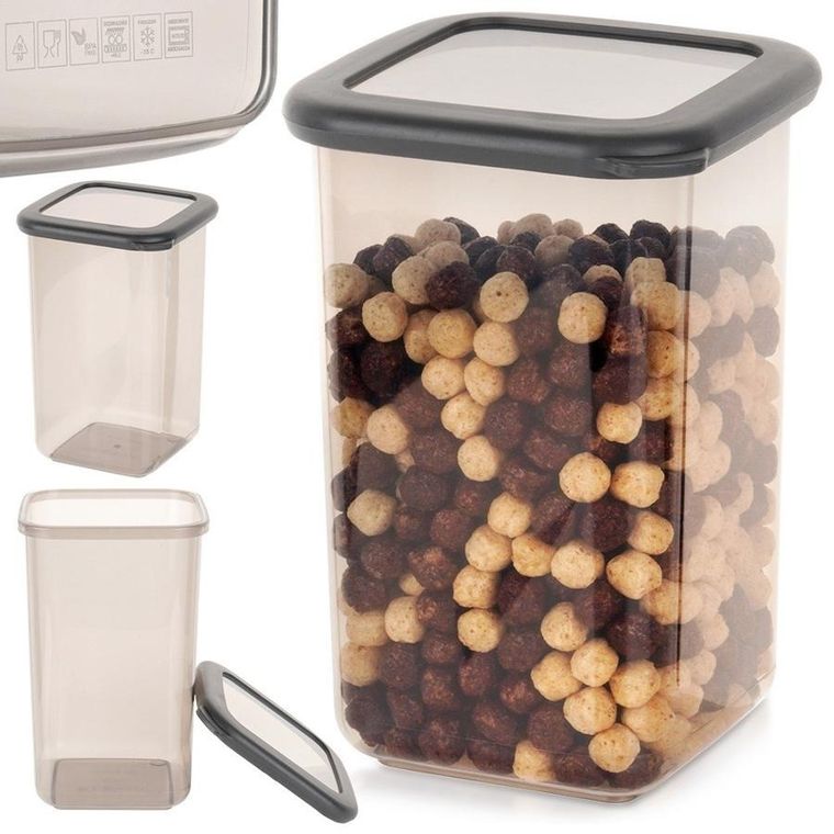 Excellent Houseware, pojemnik na produkty sypkie z pokrywką, 1,2l