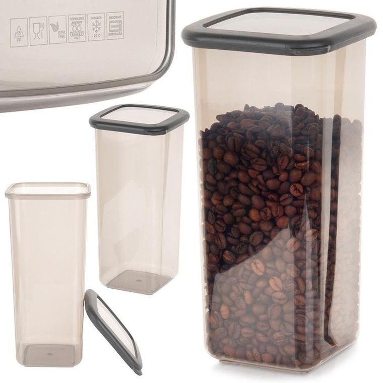 Excellent Houseware, pojemnik na produkty sypkie z pokrywką, 1,6l