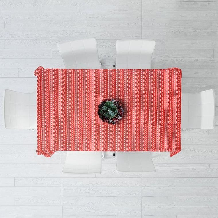 Excellent Houseware, świąteczny obrus na stół, prostokątny czerwony, 130-180 cm