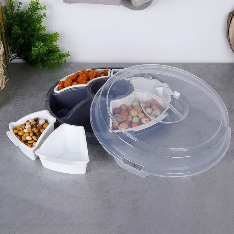 Excellent Houseware, talerz do serwowania z pokrywą, 33 cm