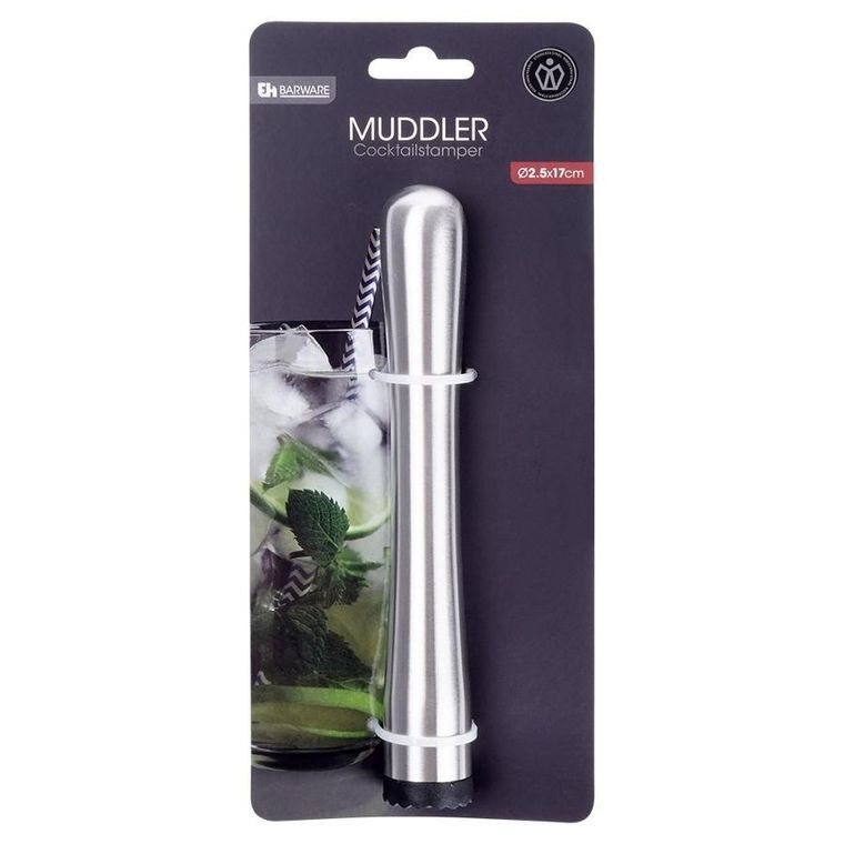 Excellent Houseware, tłuczek barmański, Muddler, stalowy, 17.5 cm