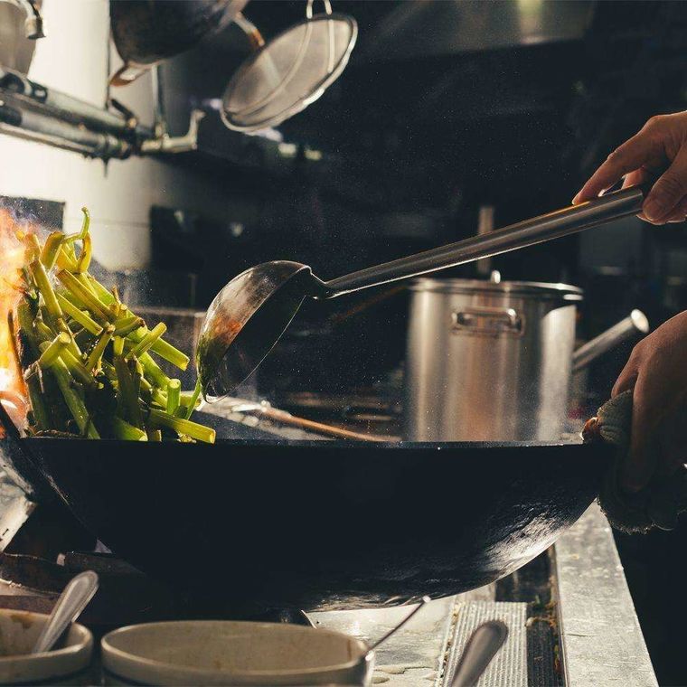 Excellent Houseware, wok chiński ze stali węglowej, 20 cm