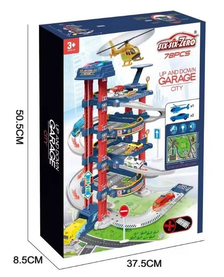 Extralink, Kids, garaż samochodowy z elektryczną widną, zestaw z pojazdami