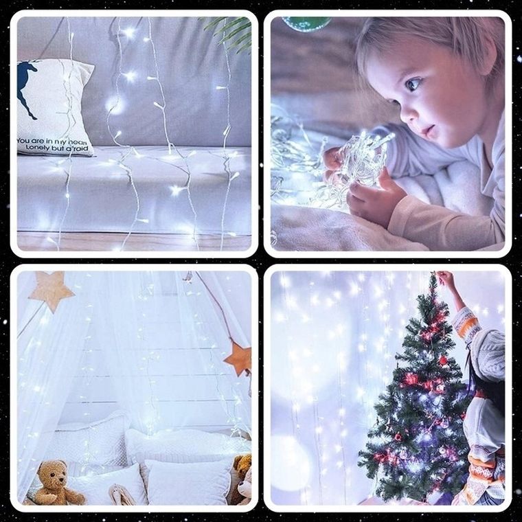 Extralink, lampki choinkowe, świąteczne, 10m, 100 LED, białe, zimne, zewnętrzne, wewnętrzne, na baterie