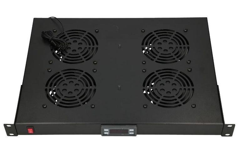 Extralink, Panel wentylatorów, 19", 4 wentylatory, do szaf stojących, z termostatem