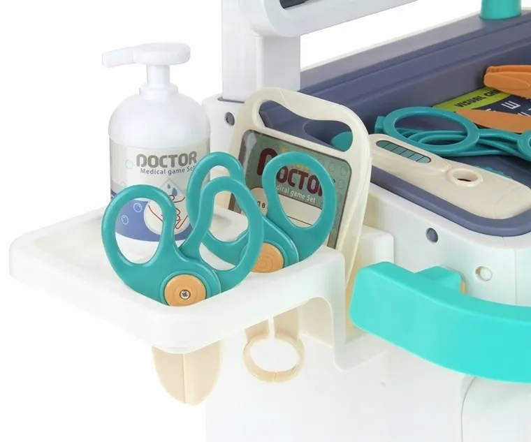 Extralink Toys, zestaw małego lekarza, interaktywny wózek medyczny, 26 elementów