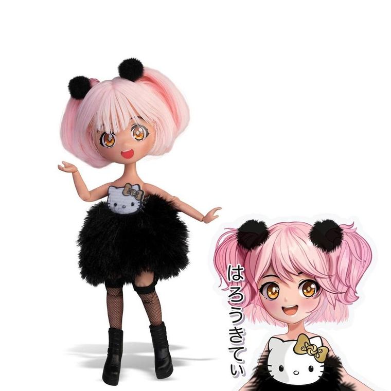 Famosa, Hello Kitty, lalka modowa, różowa, 19,5 cm