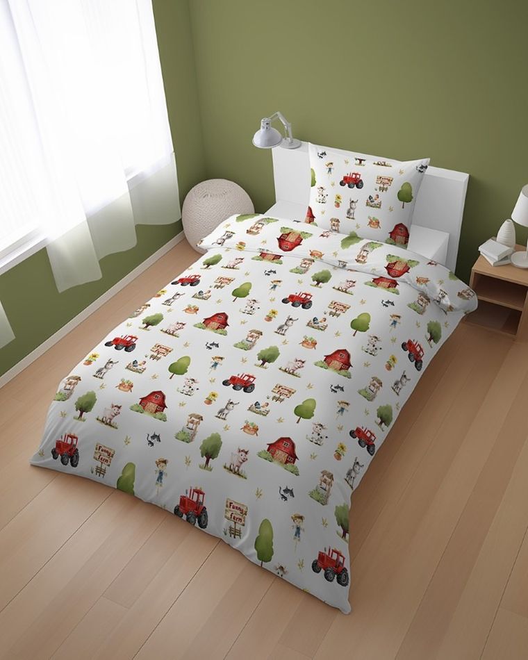 Farma, 2-częściowy komplet pościeli bawełnianej, 160-200 cm