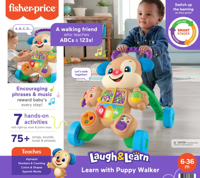 Fisher-Price, Chodzik-Pchacz Szczeniaczka, zabawka edukacyjna