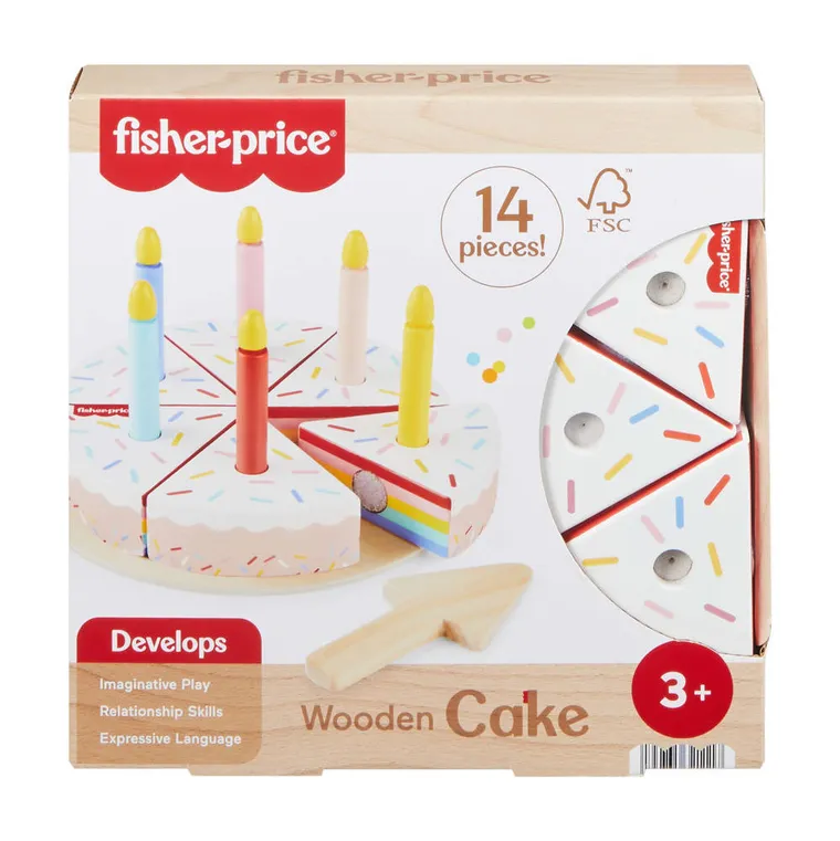 Fisher-Price, Drewniany tort urodzinowy, zabawka edukacyjna