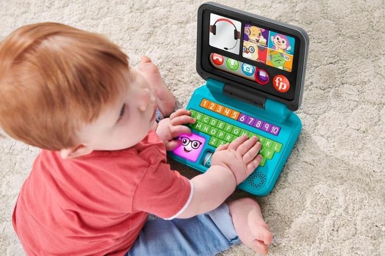 Fisher-Price, Edukacyjny Laptop "Porozmawiajmy", interaktywna zabawka niemowlęca