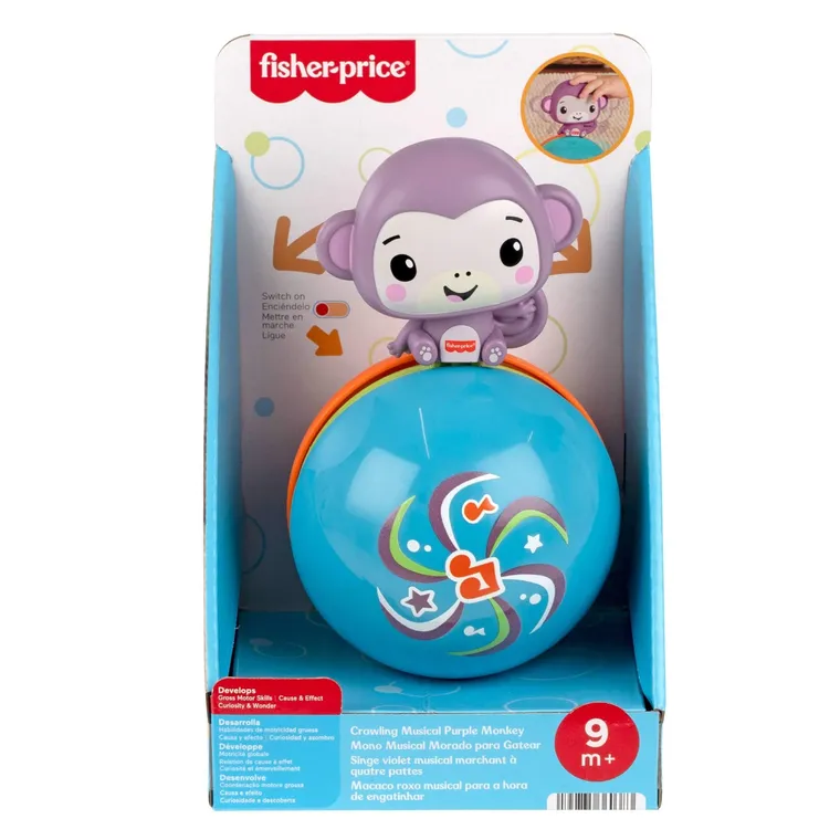 Fisher-Price, Fioletowa Małpka, Piłeczka do raczkowania, zabawka aktywizująca dla niemowląt