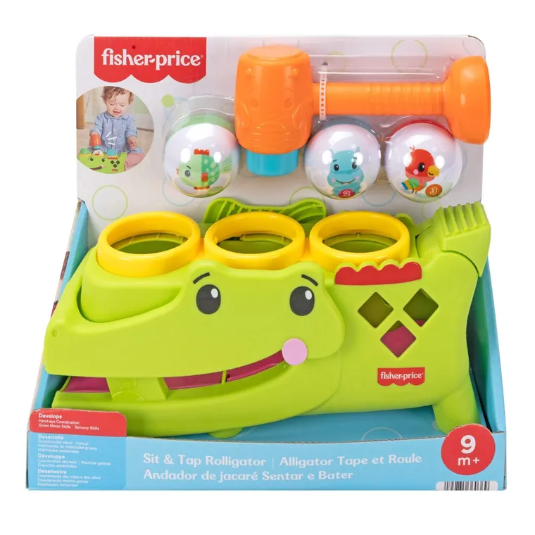 Fisher-Price, Krokodyl Przebijanka, zabawka aktywizująca z piłeczkami