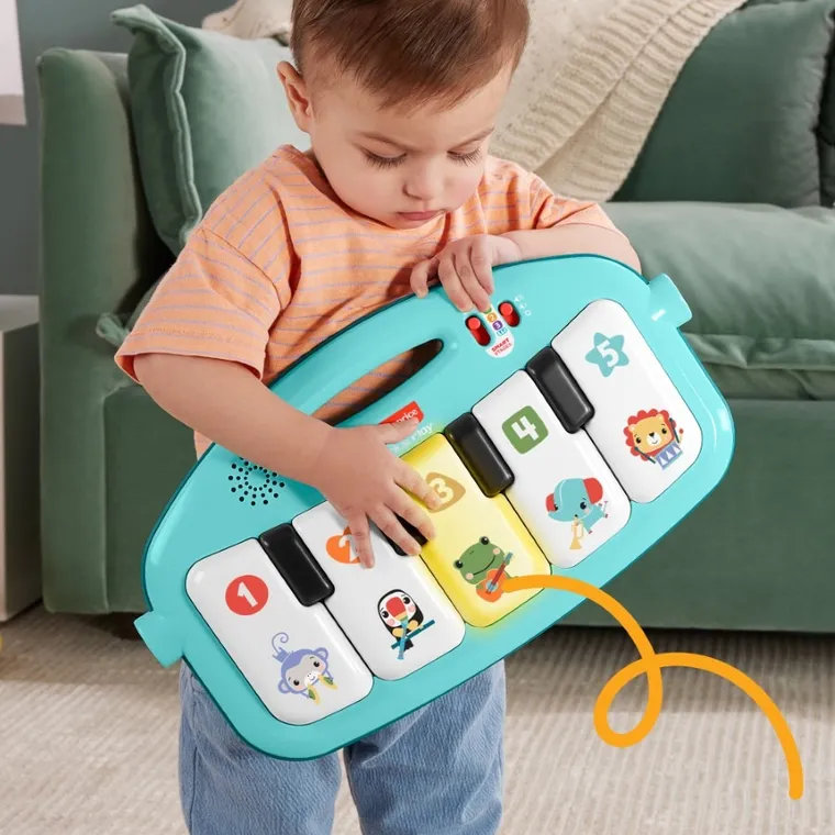 Fisher-Price, Muzyczne zwierzątka, mata edukacyjna z pianinkiem, zabawka niemowlęca