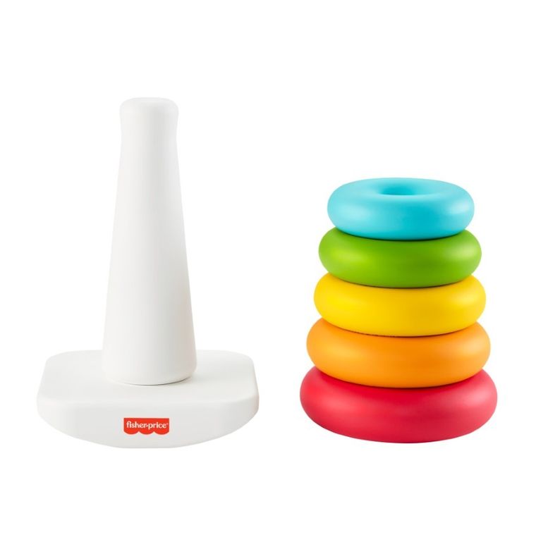 Fisher-Price, Pierwsze klocki malucha + piramidka z kółek, zabawka niemowlęca