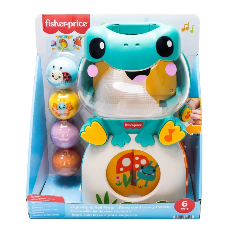 Fisher-Price, Podświetlana muzyczna żabka, zabawka interaktywna z piłeczkami