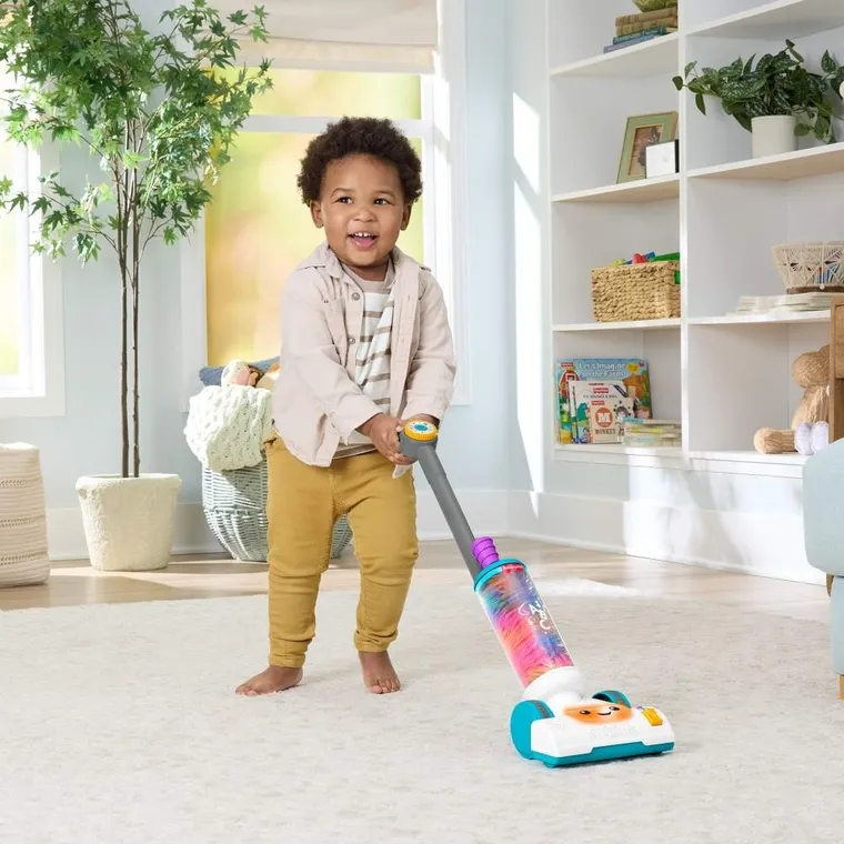 Fisher-Price, Ucz się i śmiej!, Odkurzacz Malucha 2 w 1, zabawka interaktywna