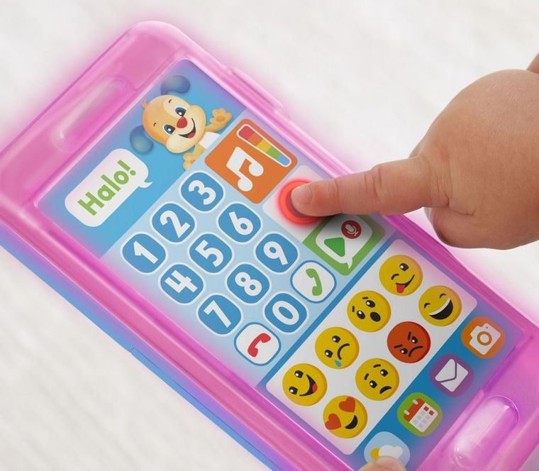 Fisher-Price, Uczący smartfonik Szczeniaczka "Nagraj wiadomość", niemowlęca zabawka interaktywna