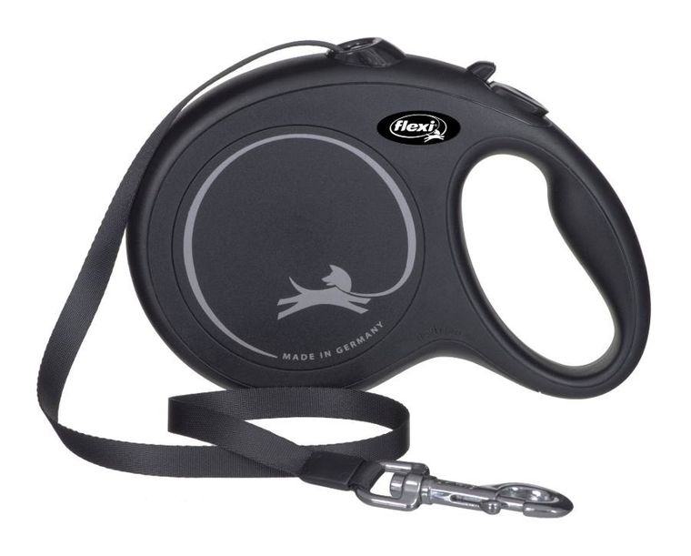 Flexi, New Classic, smycz, czarna, do 50kg, 8m