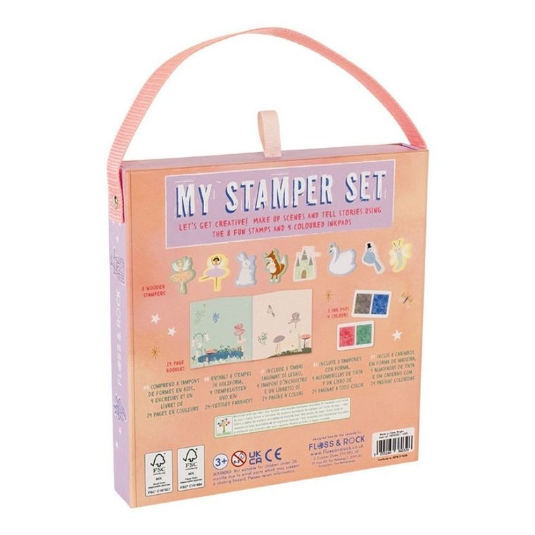 Floss & Rock, Baletnice, zestaw kolorowych pieczątek i książeczka
