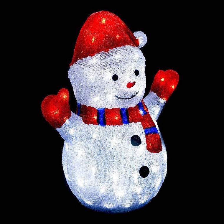 Fééric Lights And Christmas, dekoracja świąteczna LED, bałwan, 48 cm